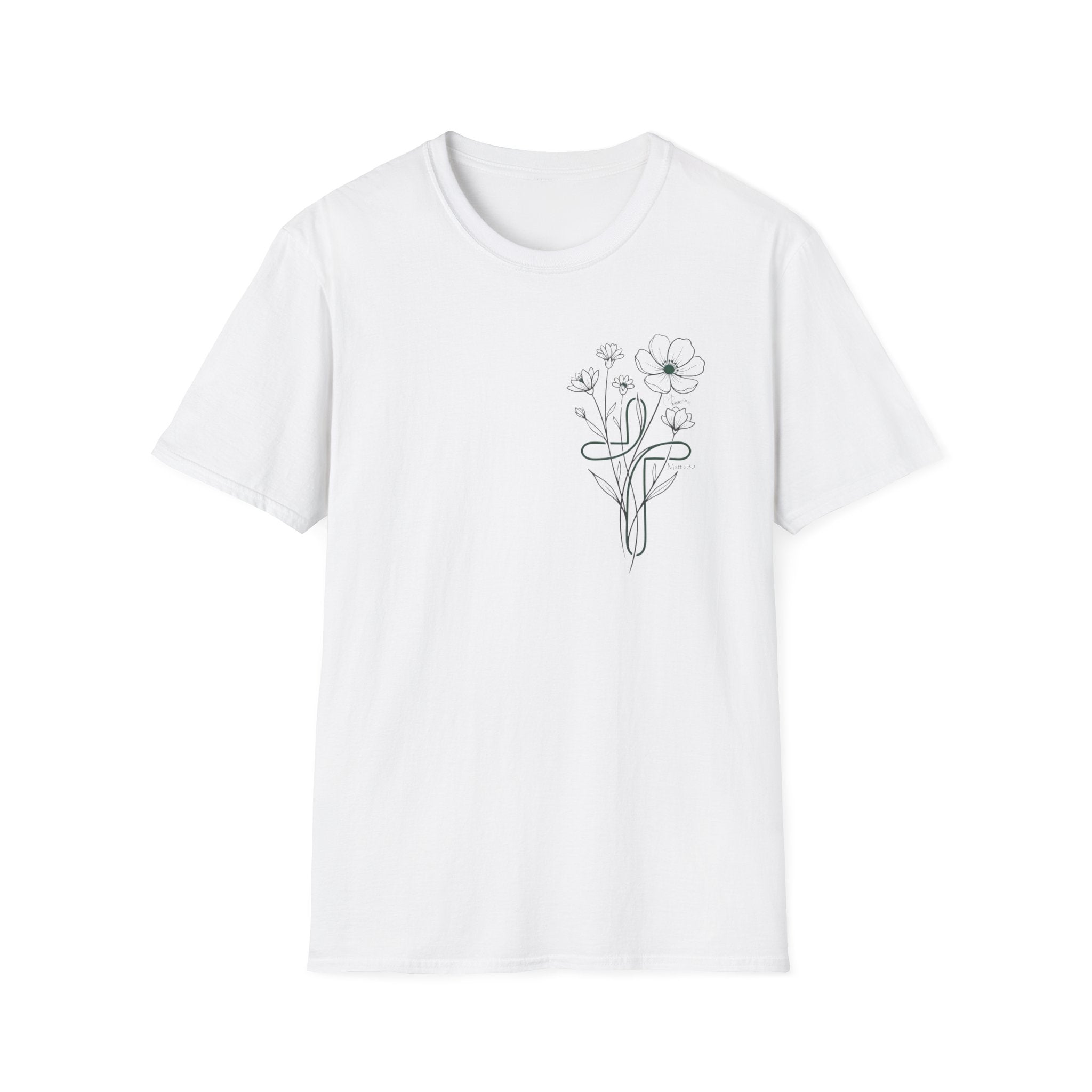 Green Cross Flowers badge - T-Shirt