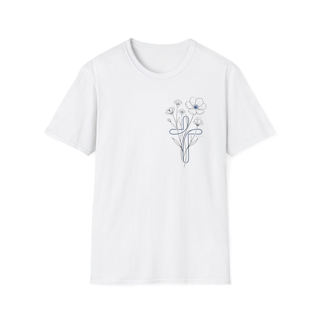 Blue Cross Flowers badge - T-Shirt