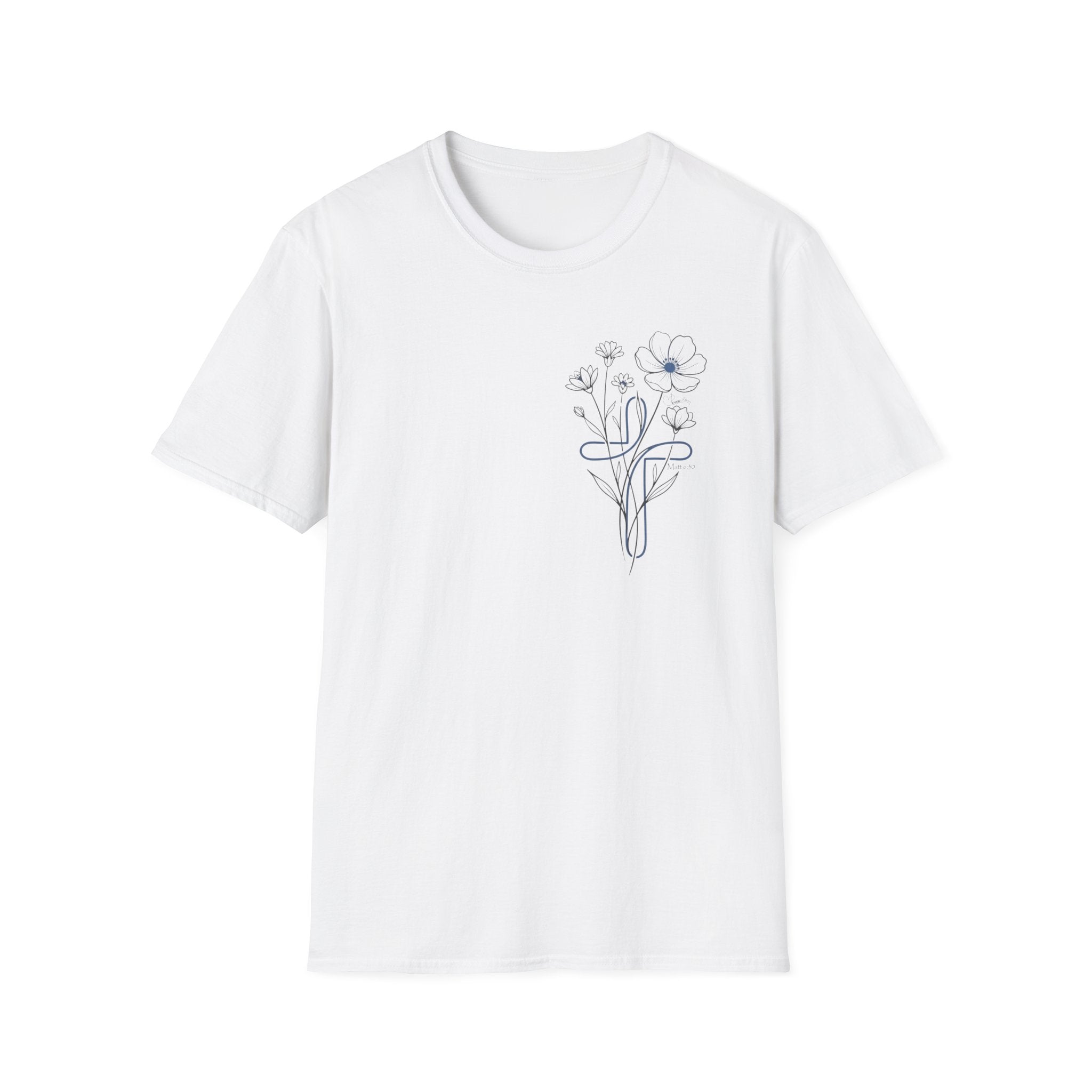 Blue Cross Flowers badge - T-Shirt