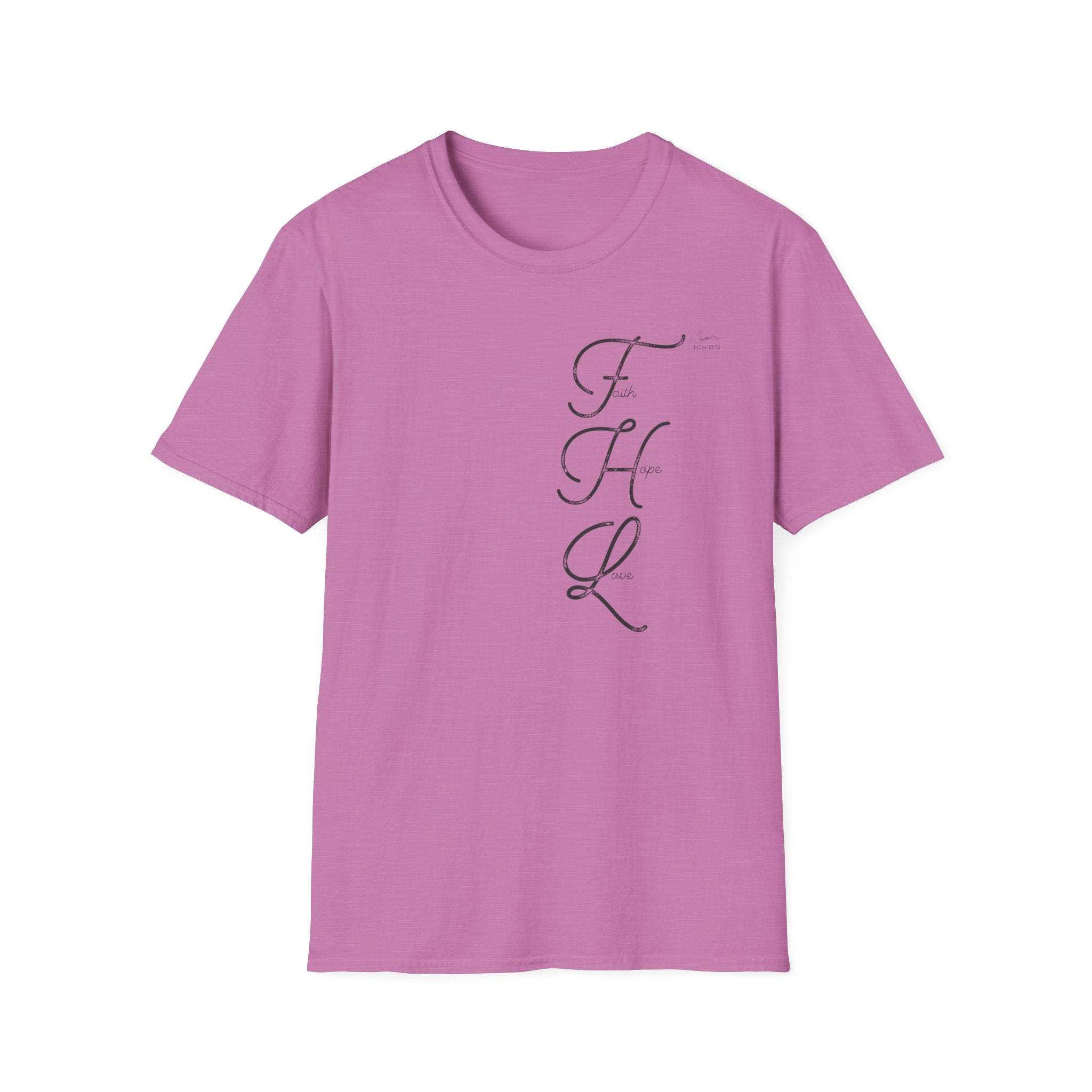 Faith Hope Love Cursive with Words - T-Shirt