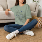 Flowers Blue Cross - T-Shirt