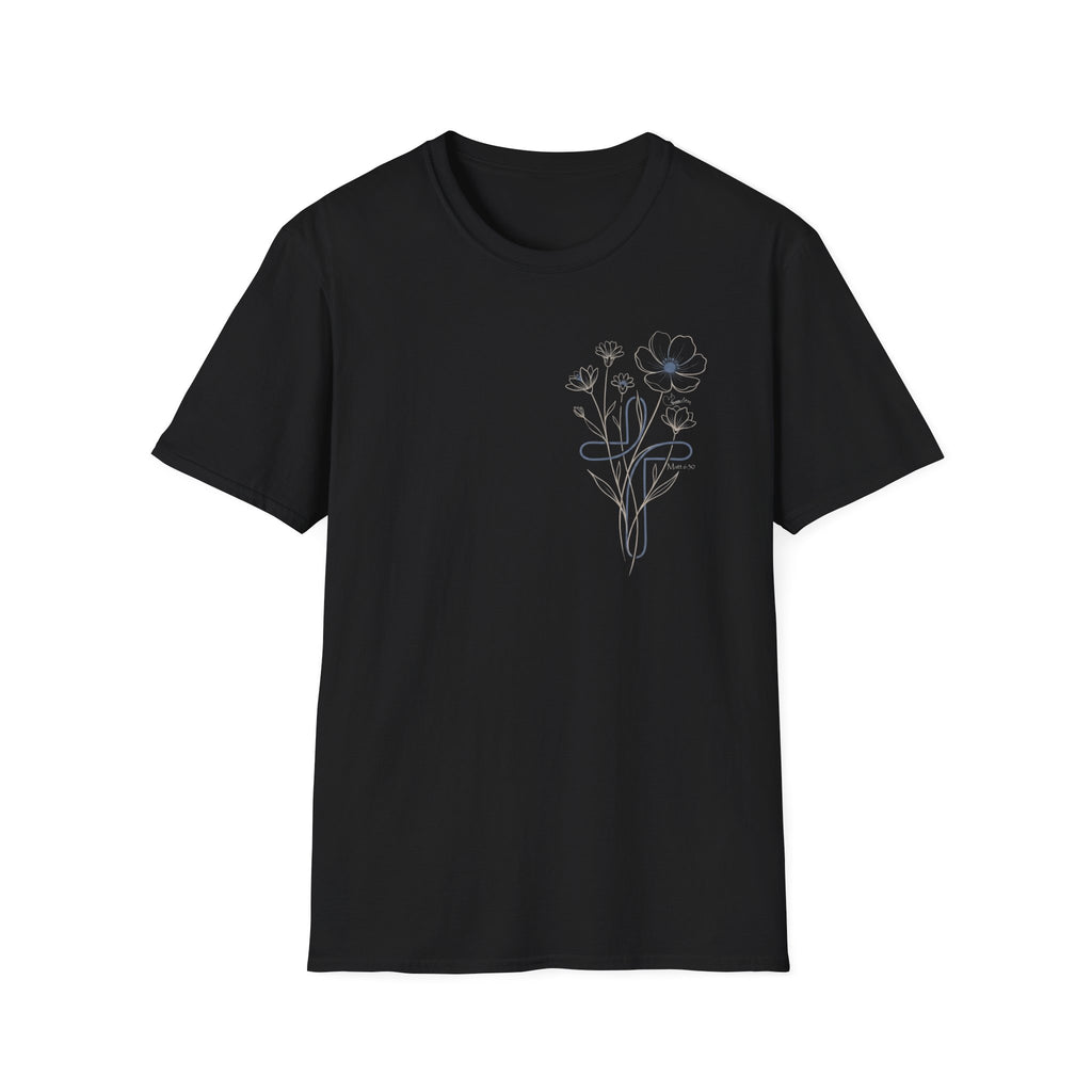 Blue Cross Flowers badge - T-Shirt