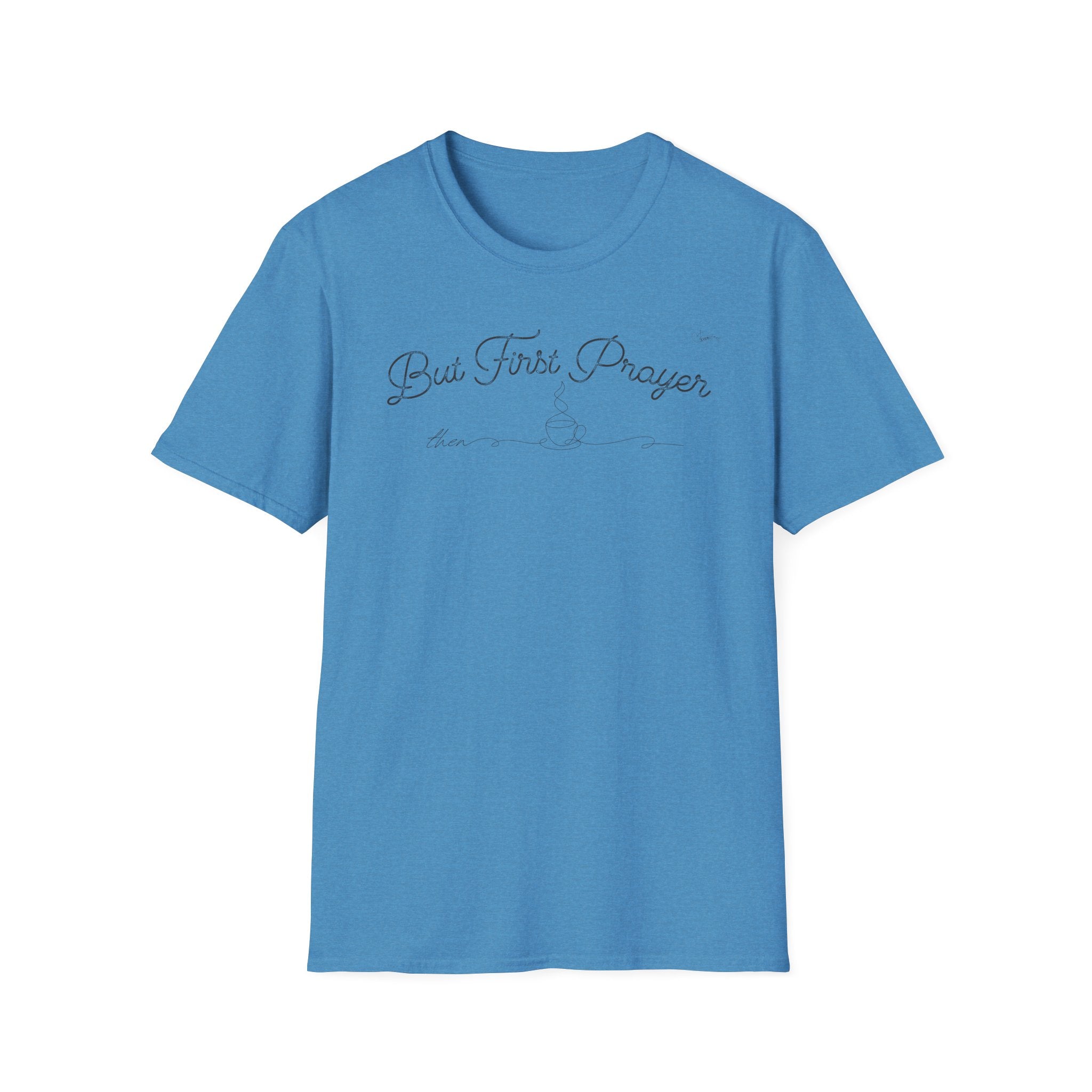 But First Prayer then Coffee Curved - T-Shirt