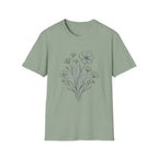 Flowers Blue Cross - T-Shirt