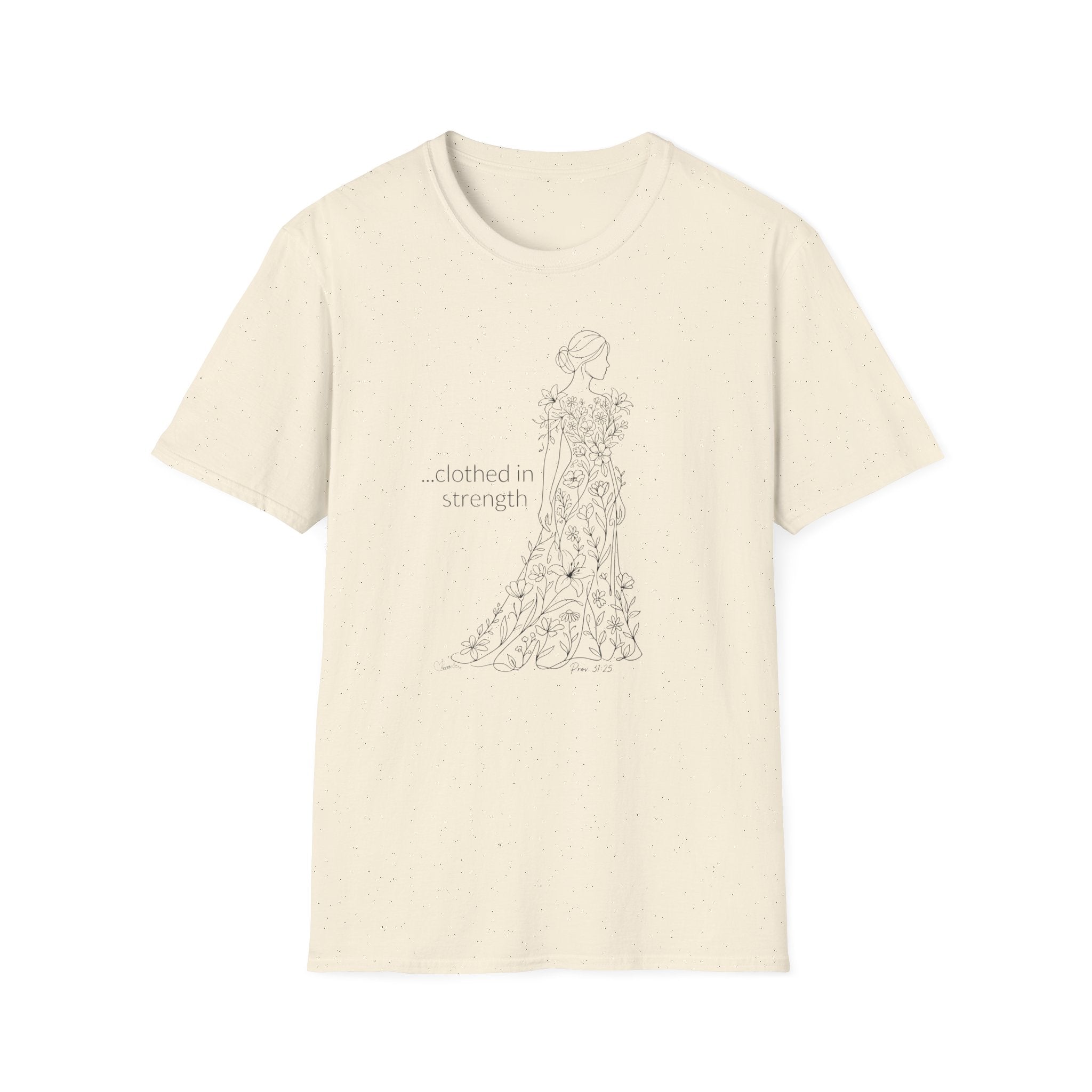 Clothed in Strength Flowers - T-Shirt