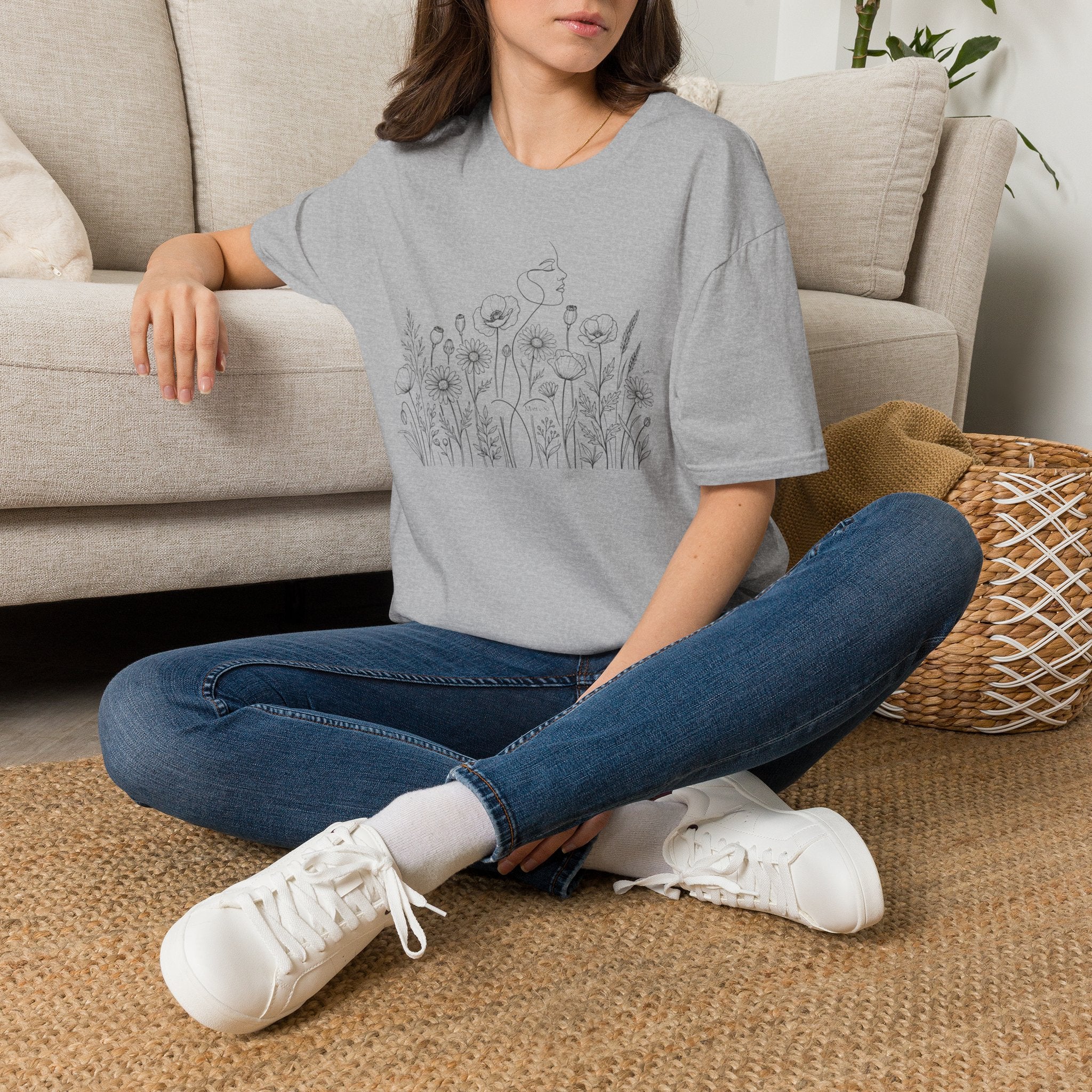 Field of Flowers Face - T-Shirt
