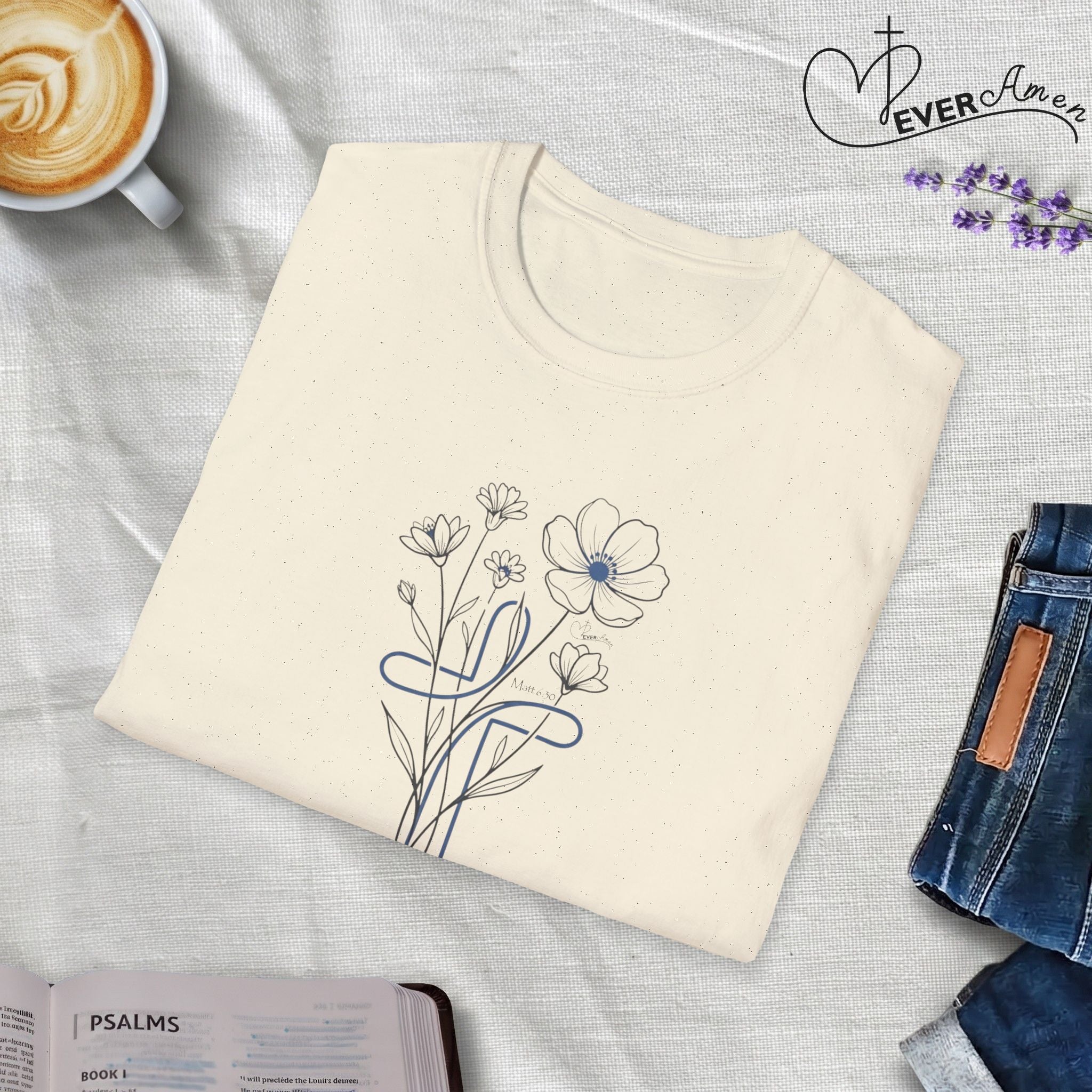 Blue Cross Flowers - T-Shirt