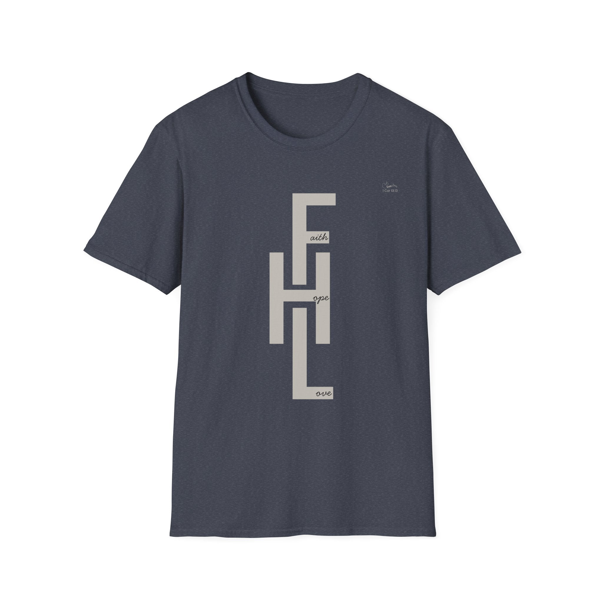 Faith Hope Love Stacked with Words - T-Shirt