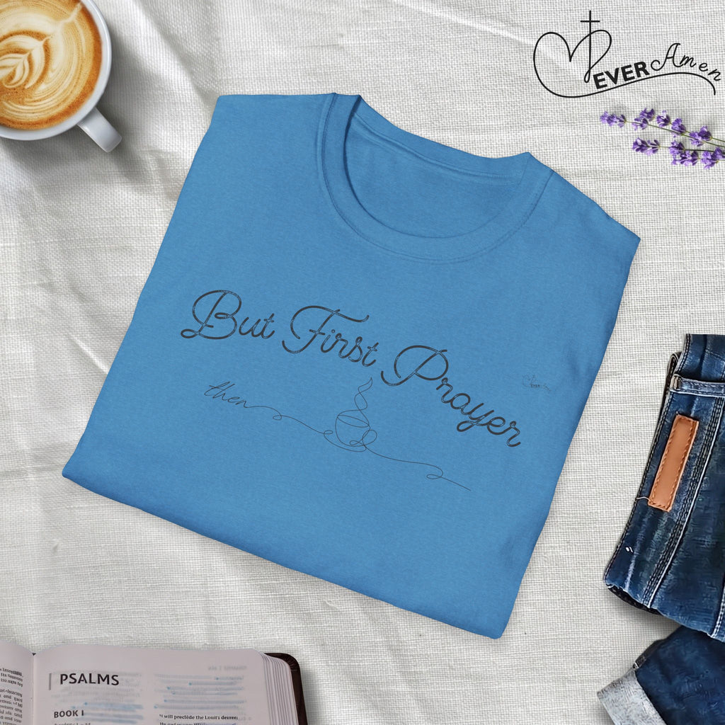 But First Prayer then Coffee Curved - T-Shirt