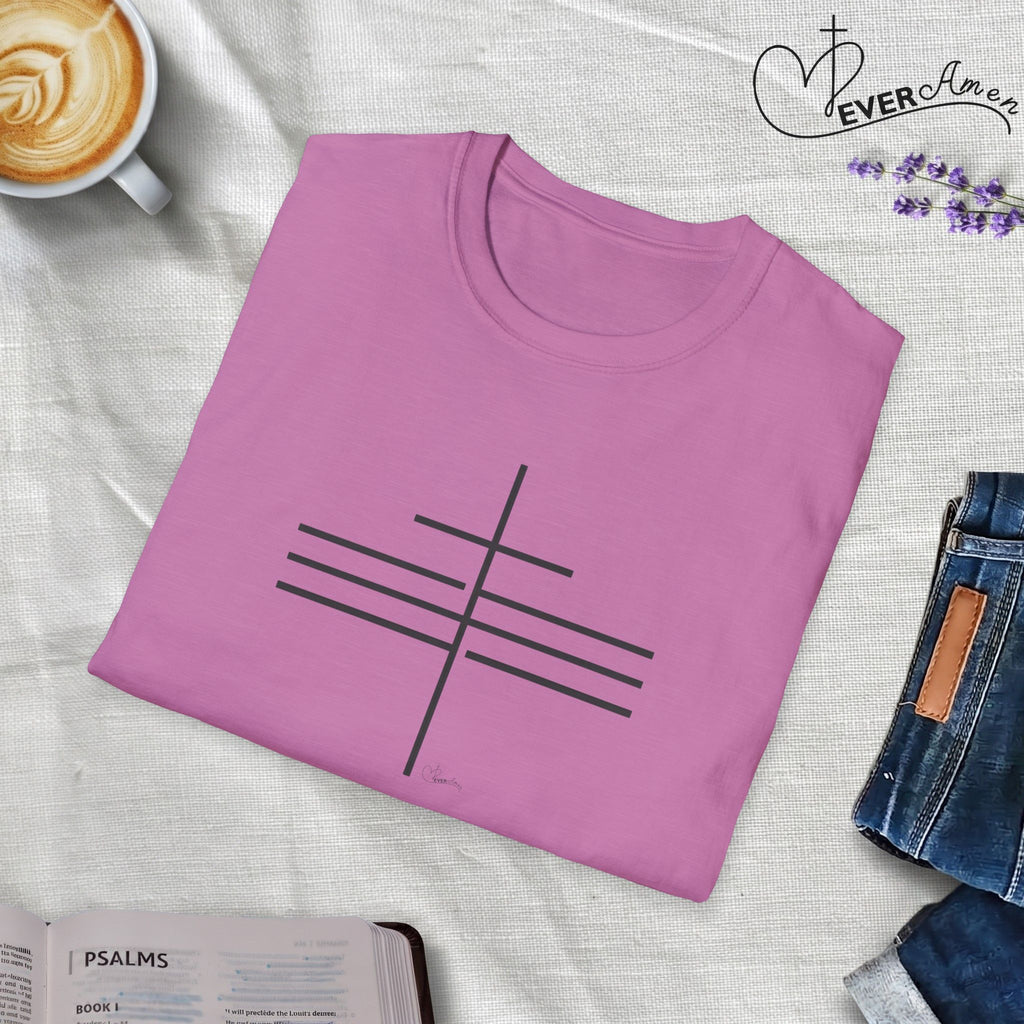 3 Line Subtle Cross Trinity - T-Shirt