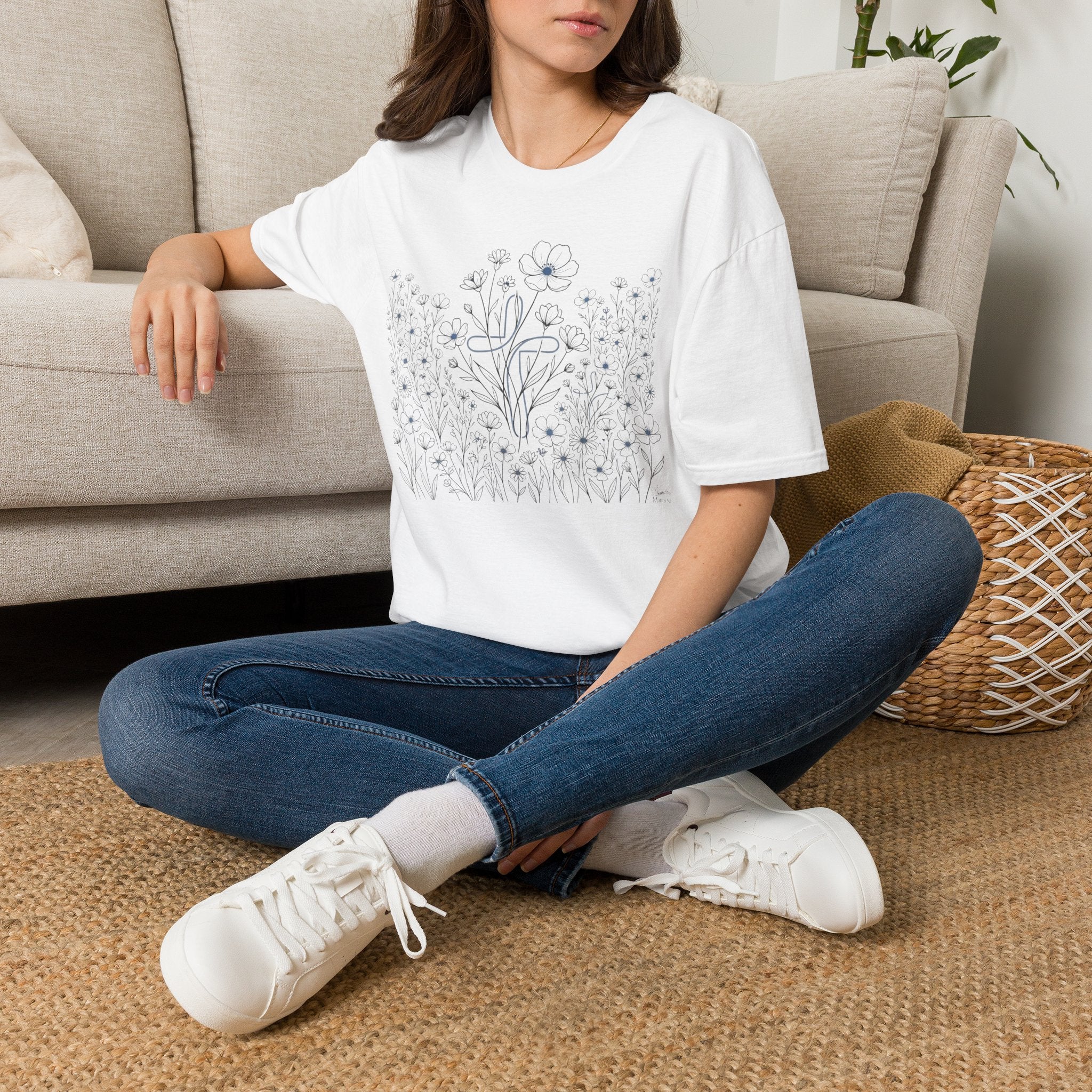 All the Flowers and Cross - T-Shirt