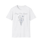 Pray Trust Repeat Flower Blue Cross - T-Shirt