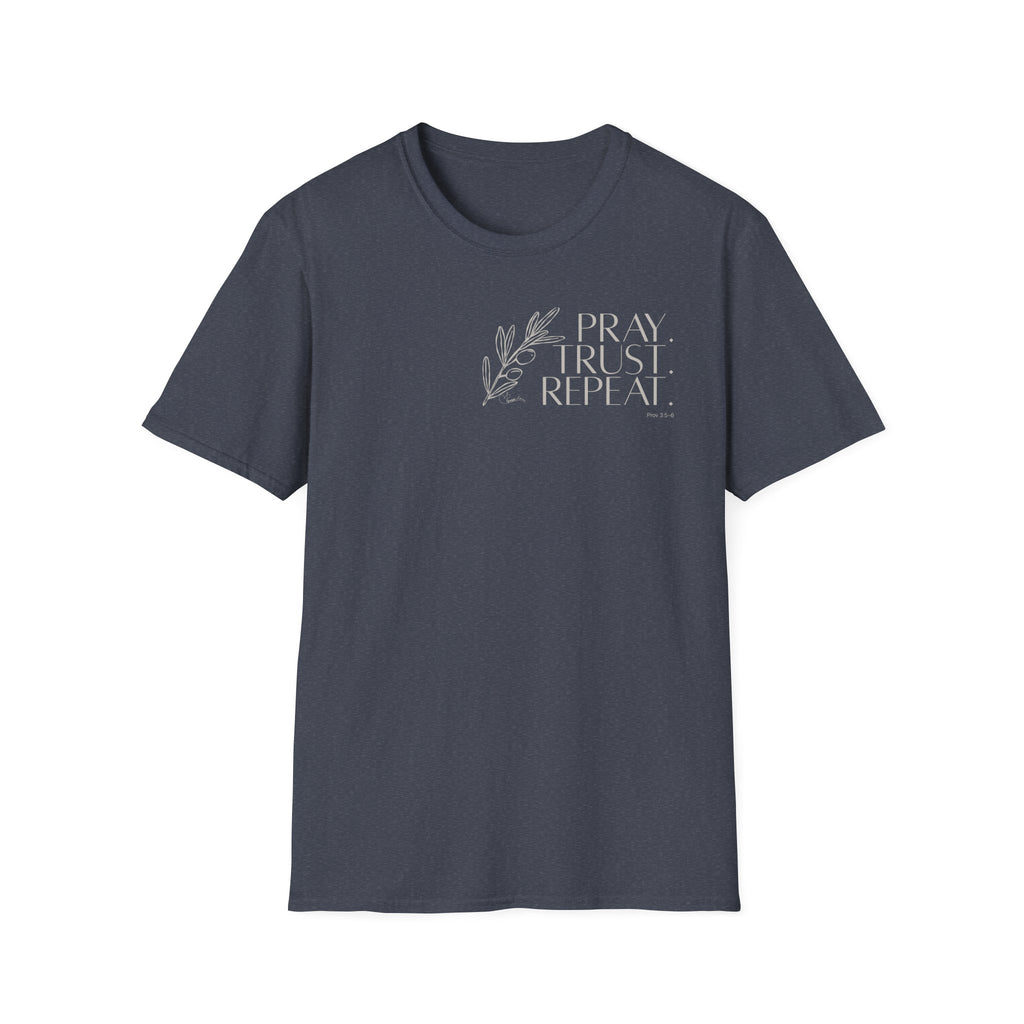 Pray Trust Repeat Bold Olive 3 - T-Shirt