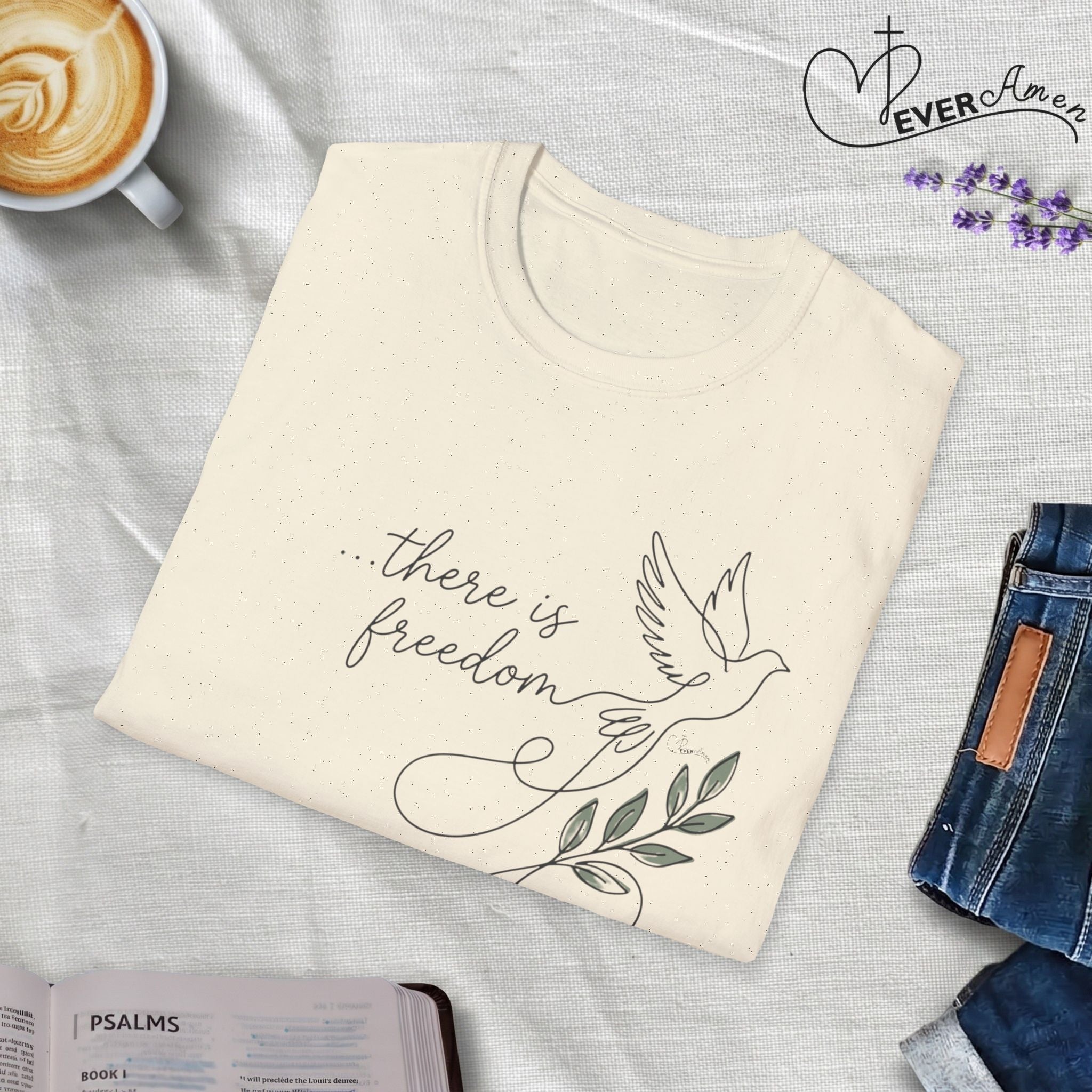 There is Freedom Dove Olive - Faith T-Shirt