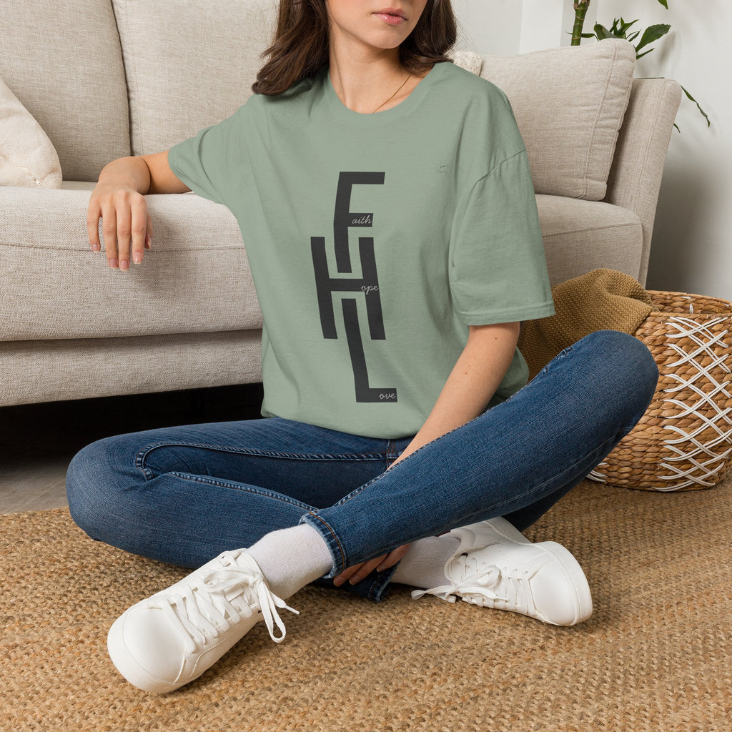 Faith Hope Love Stacked with Words - T-Shirt