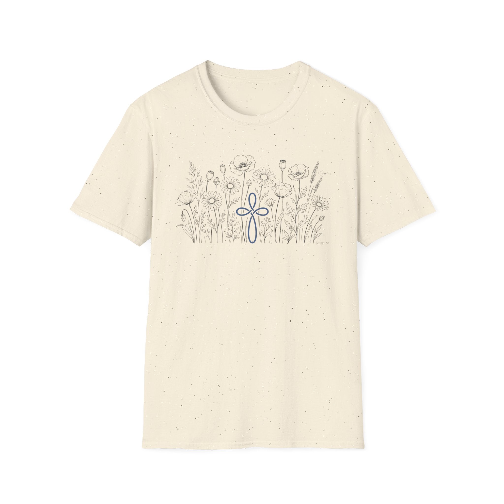 Field of Flowers Blue Cross - T-Shirt
