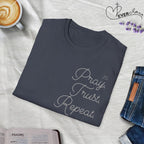 Pray Trust Repeat Cursive Stack - T-Shirt