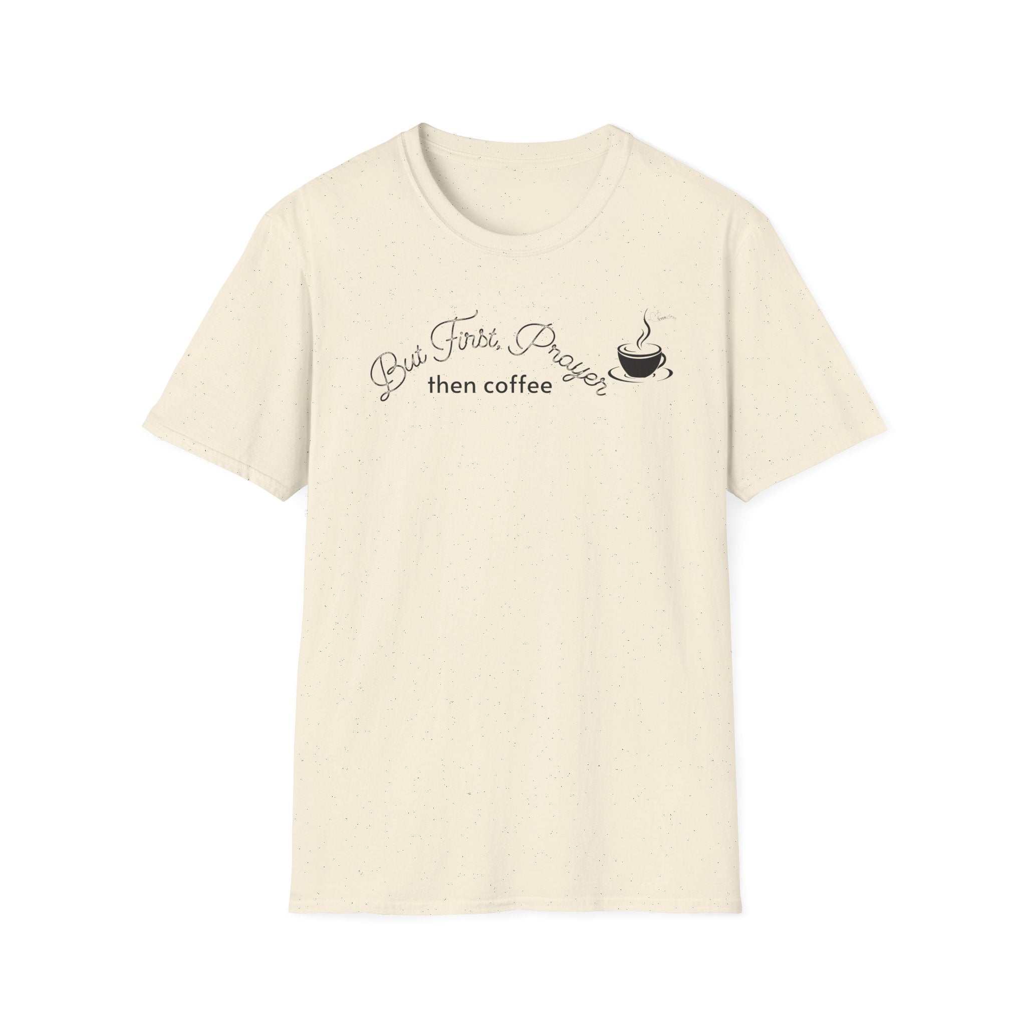 But First Prayer then Coffee Curved Bold - T-Shirt