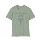 Pray Trust Repeat Flower Blue Cross - T-Shirt