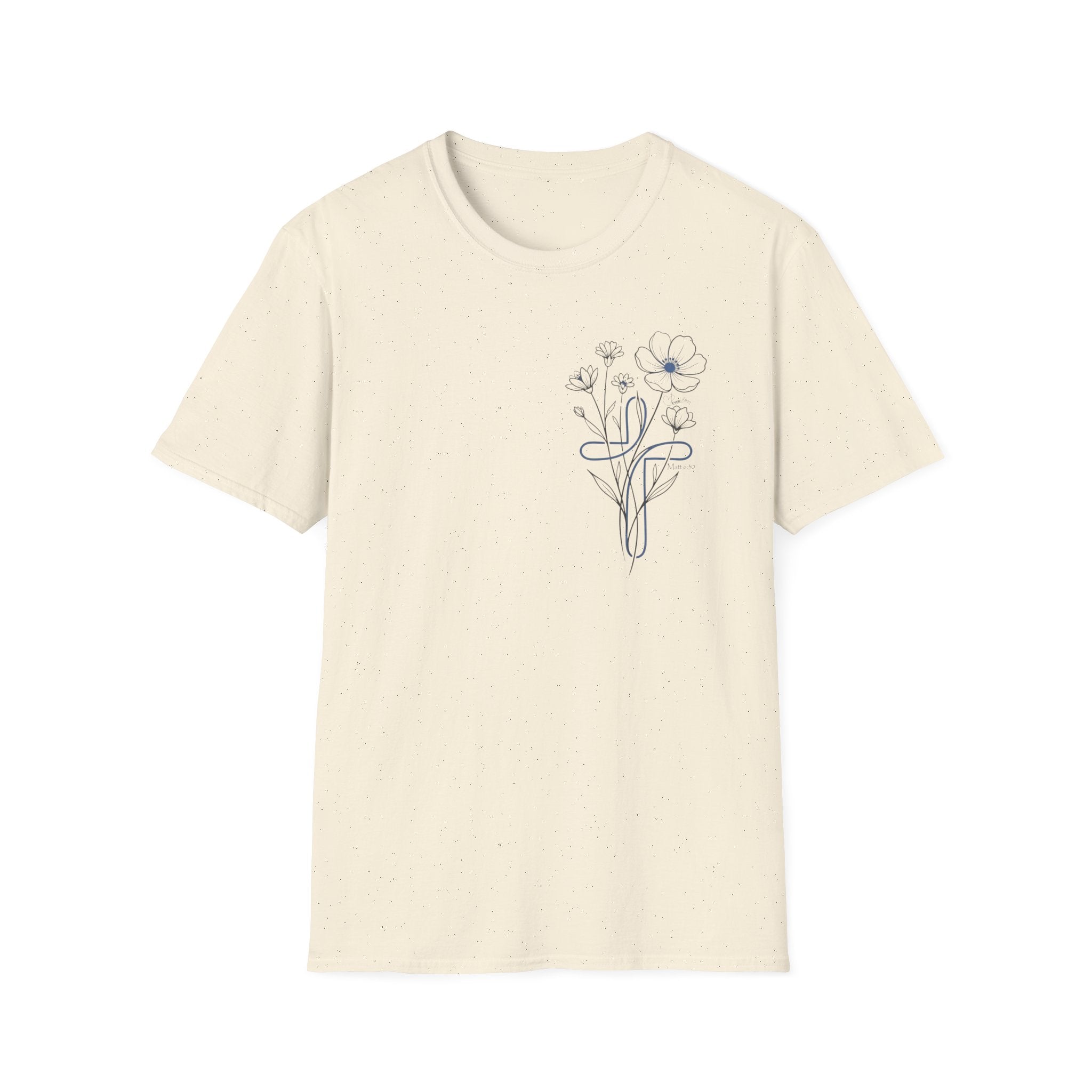 Blue Cross Flowers badge - T-Shirt