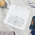 Field of Flowers Blue Cross - T-Shirt