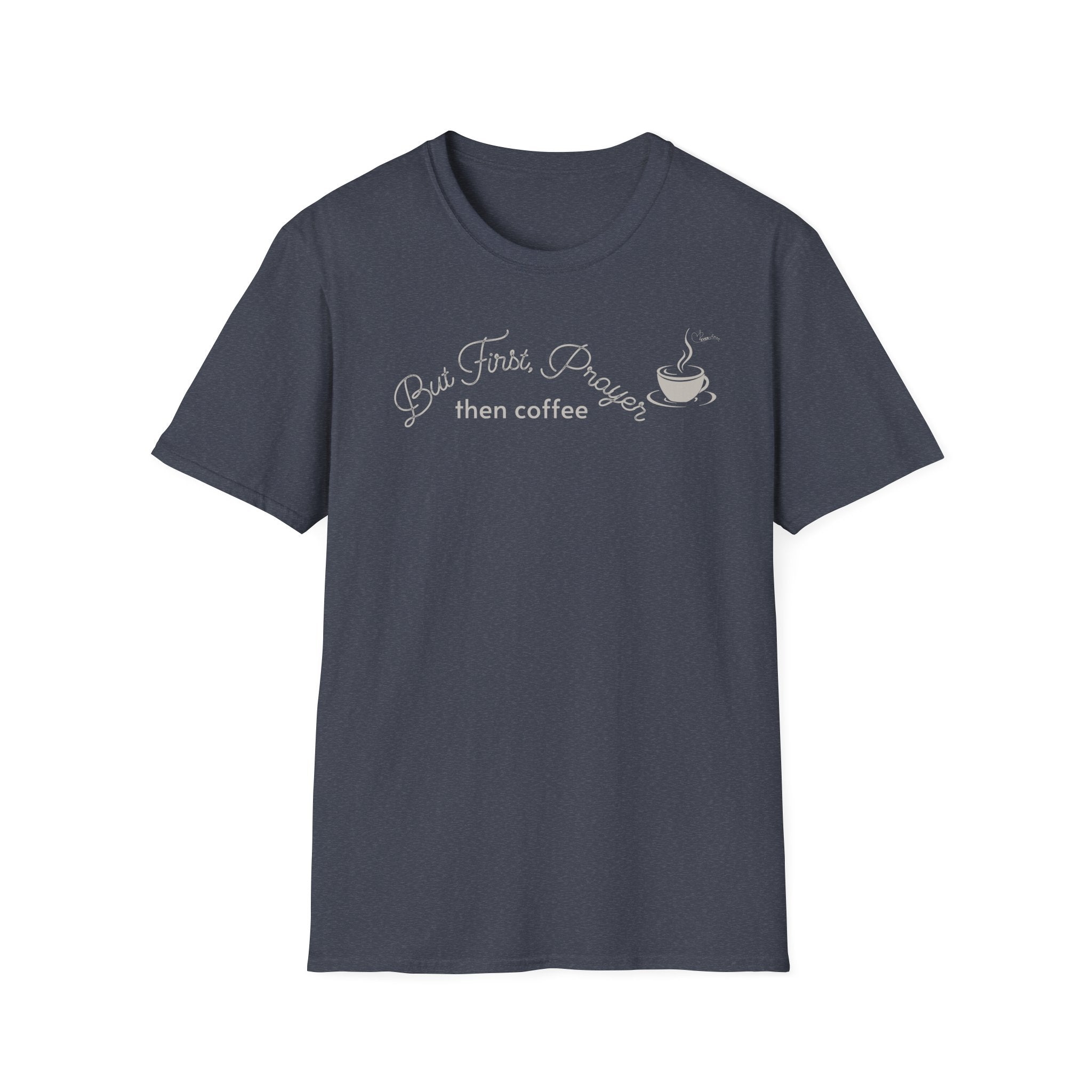 But First Prayer then Coffee Curved Bold - T-Shirt