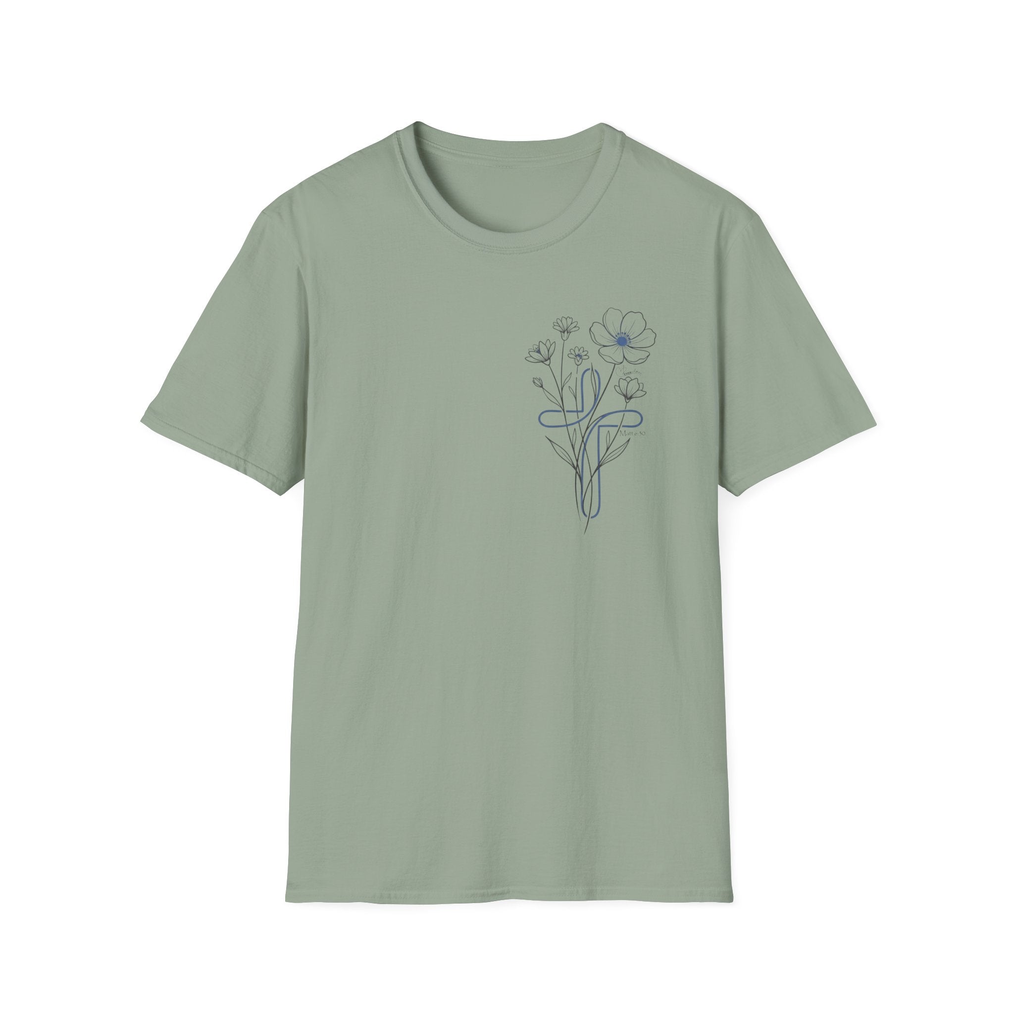 Blue Cross Flowers badge - T-Shirt