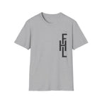 Faith Hope Love Stacked with Words pocket- T-Shirt