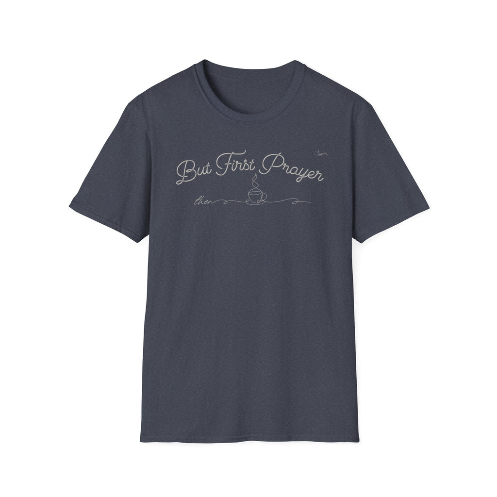 But First Prayer then Coffee Curved - T-Shirt