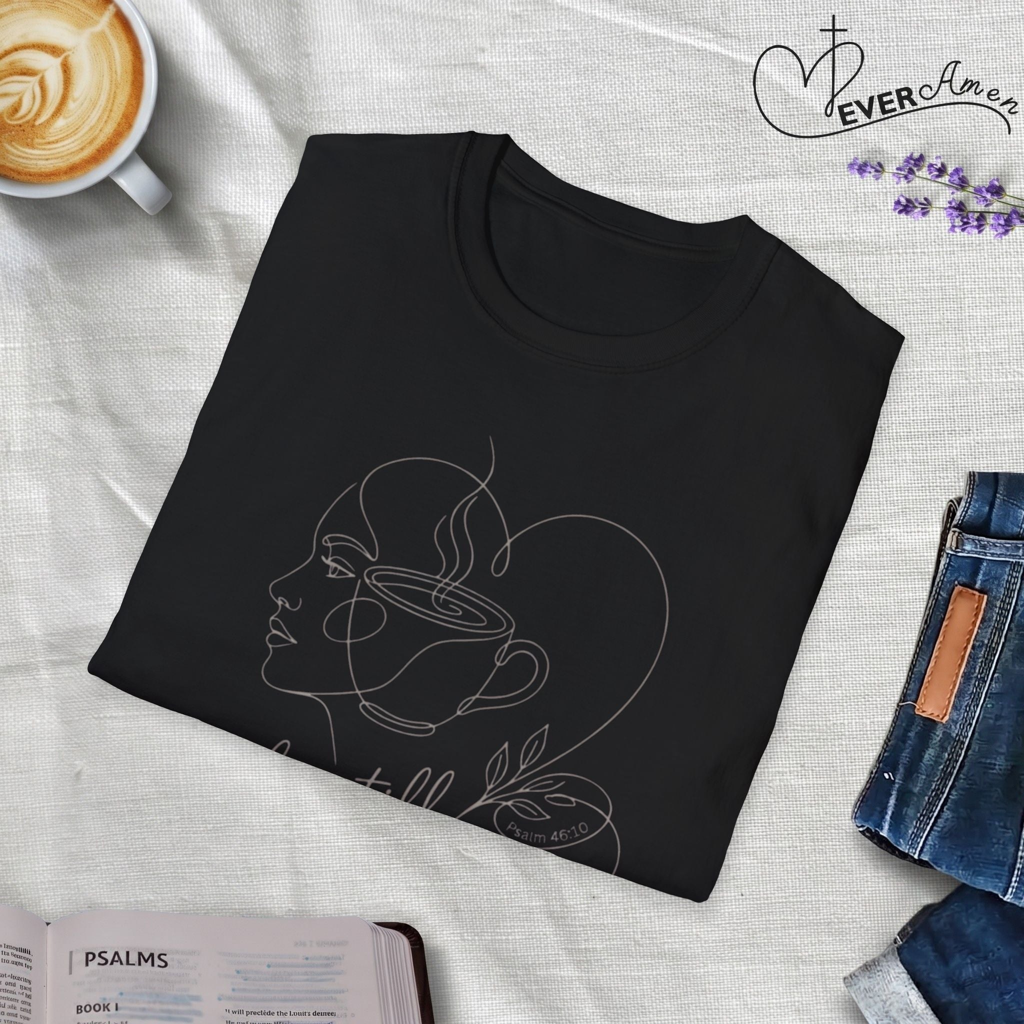 Be still face heart coffee - T-Shirt