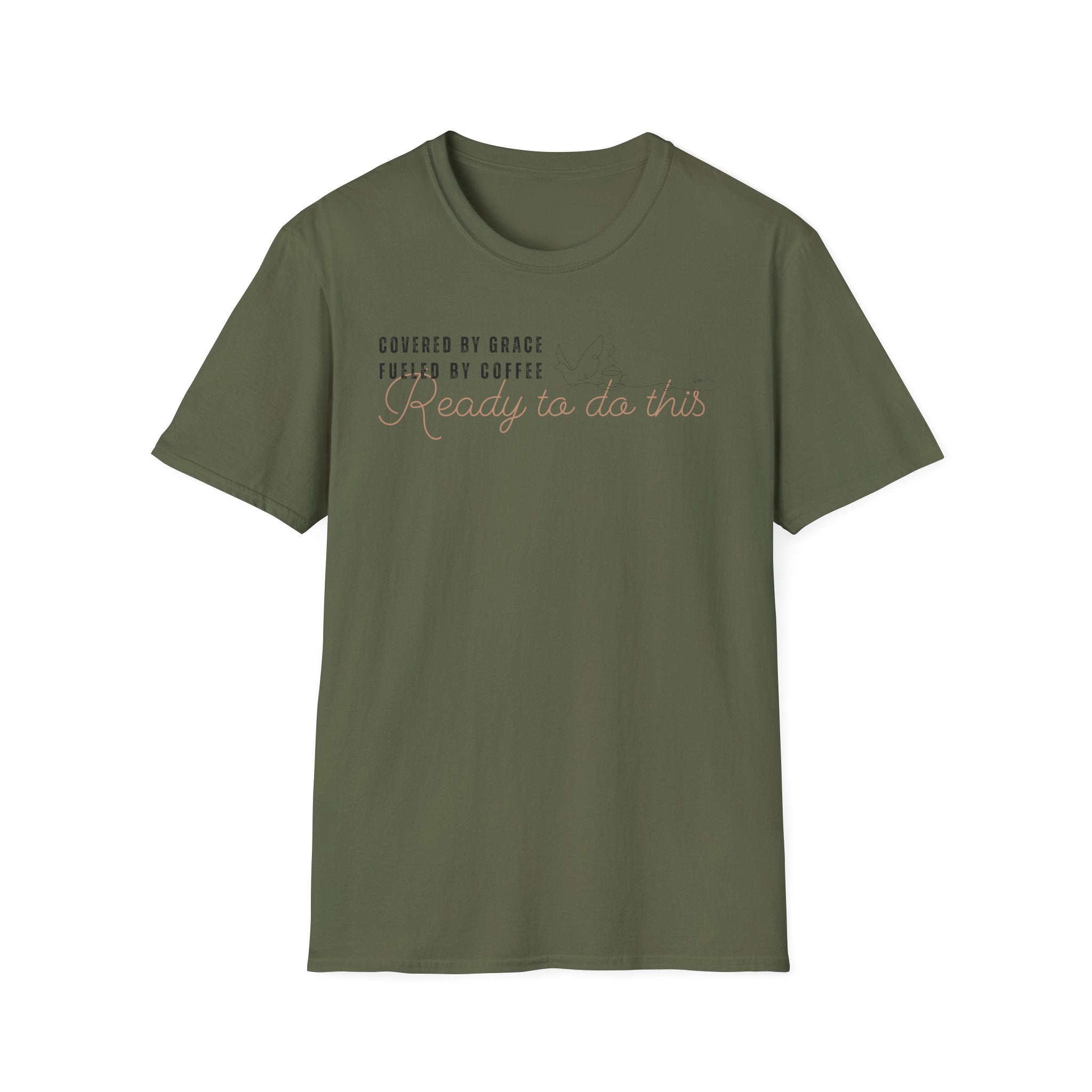Cover by Grace Fueled by Coffee Ready Dove- T-Shirt