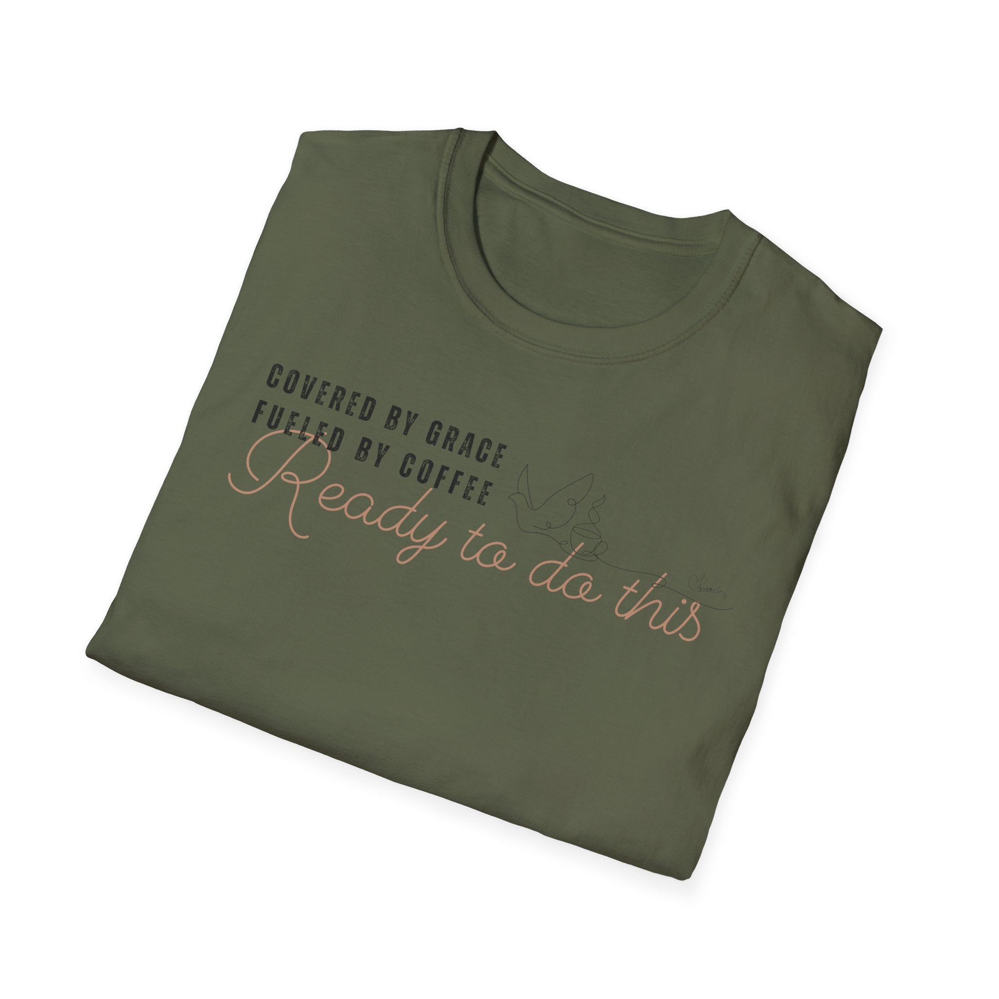 Cover by Grace Fueled by Coffee Ready Dove- T-Shirt