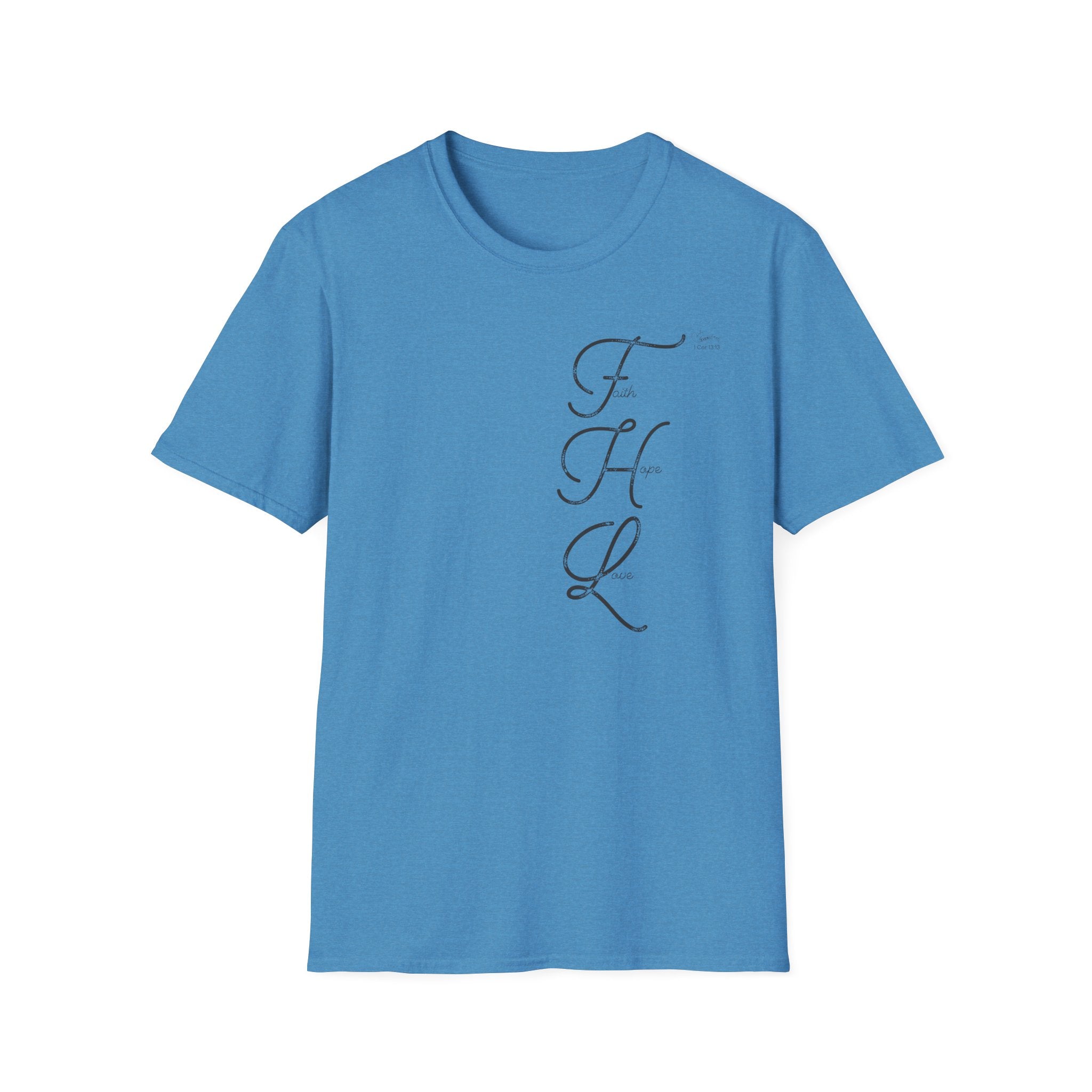 Faith Hope Love Cursive with Words - T-Shirt
