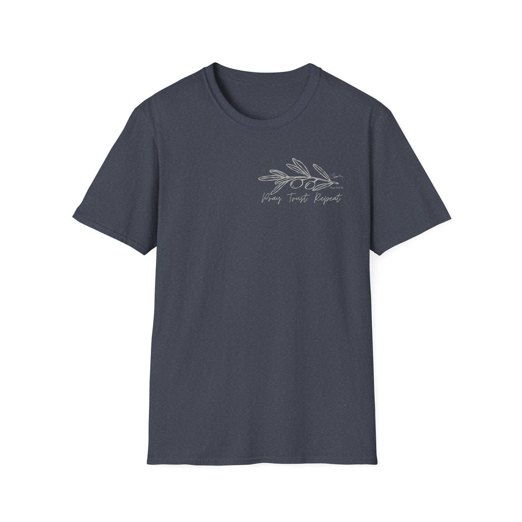 Pray Trust Repeat Cursive Olive - T-Shirt