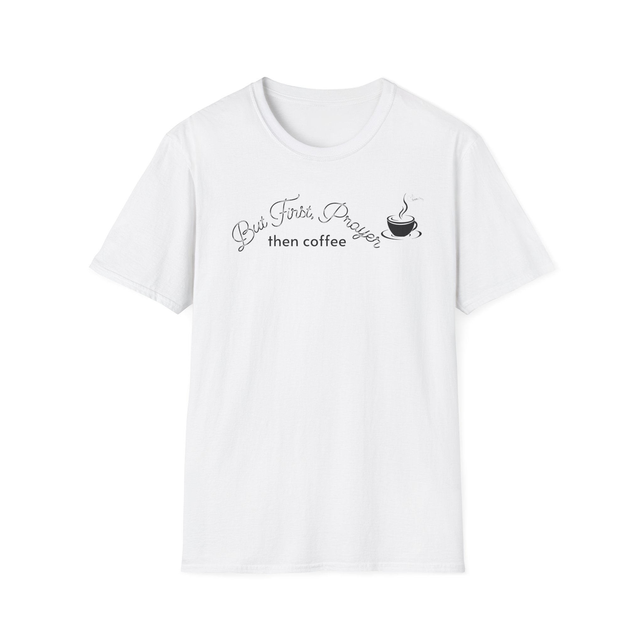 But First Prayer then Coffee Curved Bold - T-Shirt