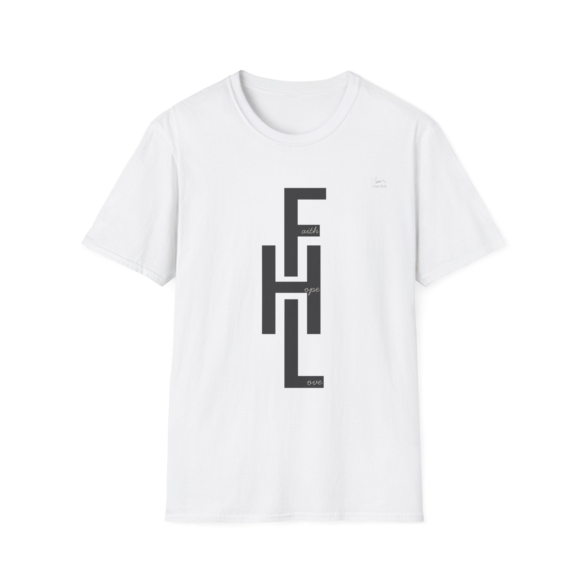 Faith Hope Love Stacked with Words - T-Shirt