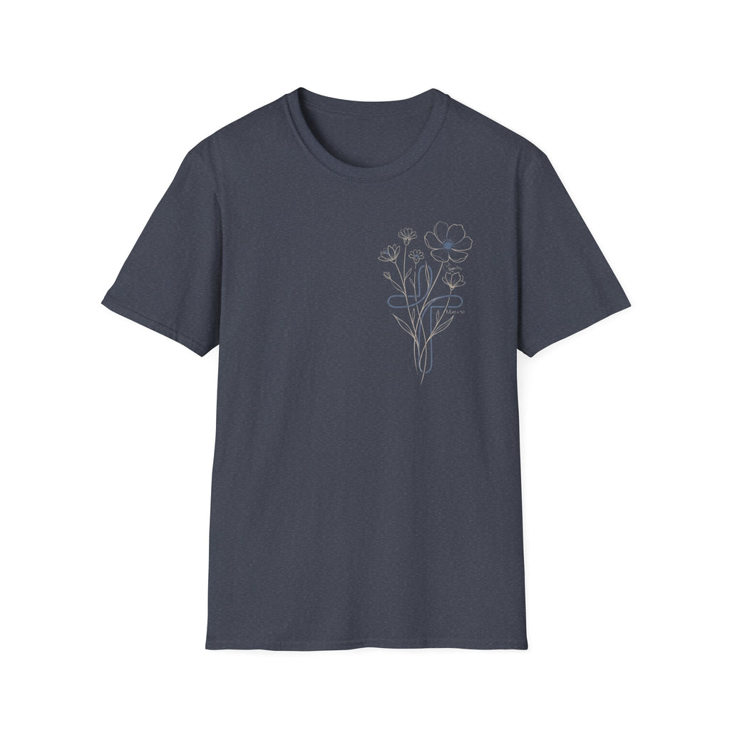 Blue Cross Flowers badge - T-Shirt