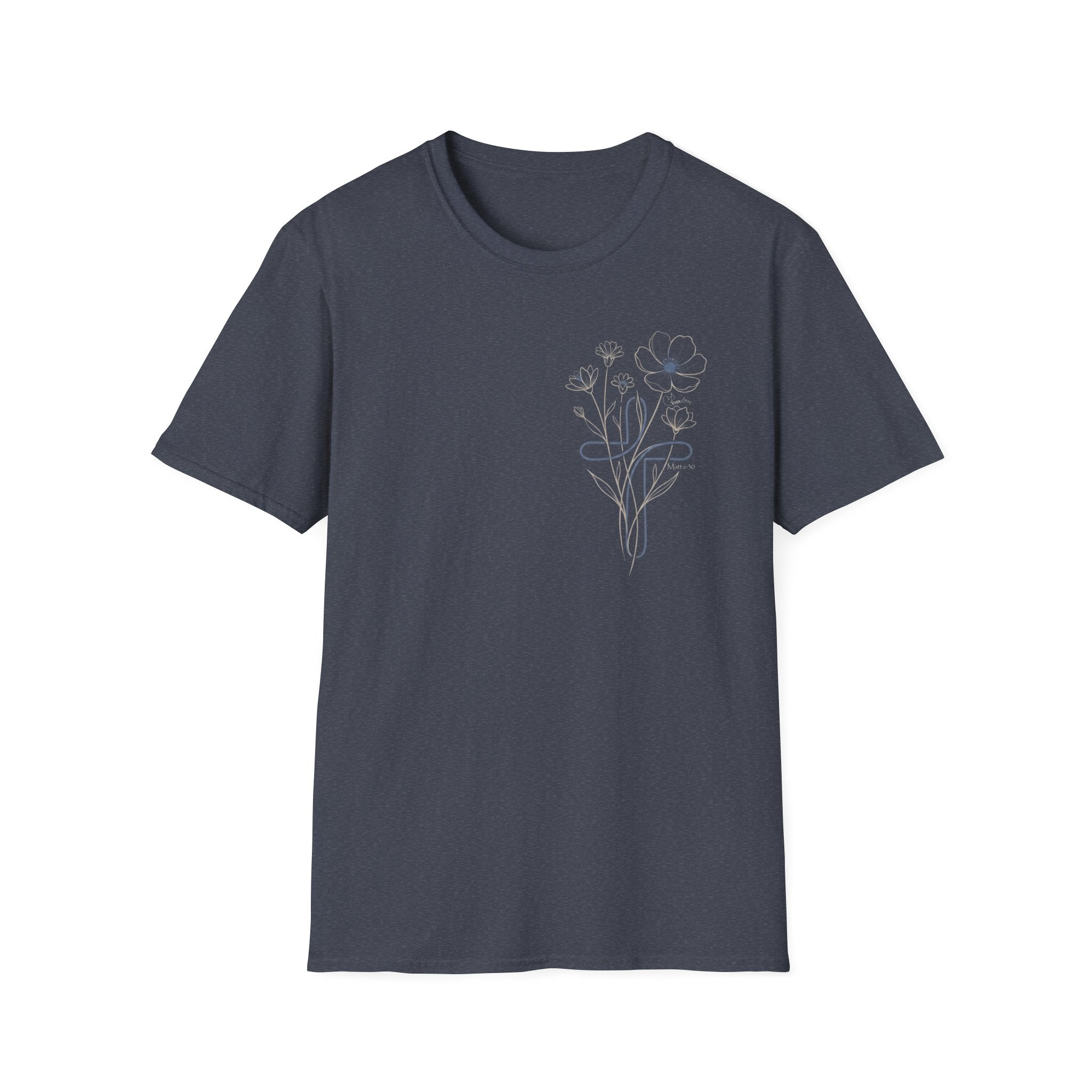 Blue Cross Flowers badge - T-Shirt