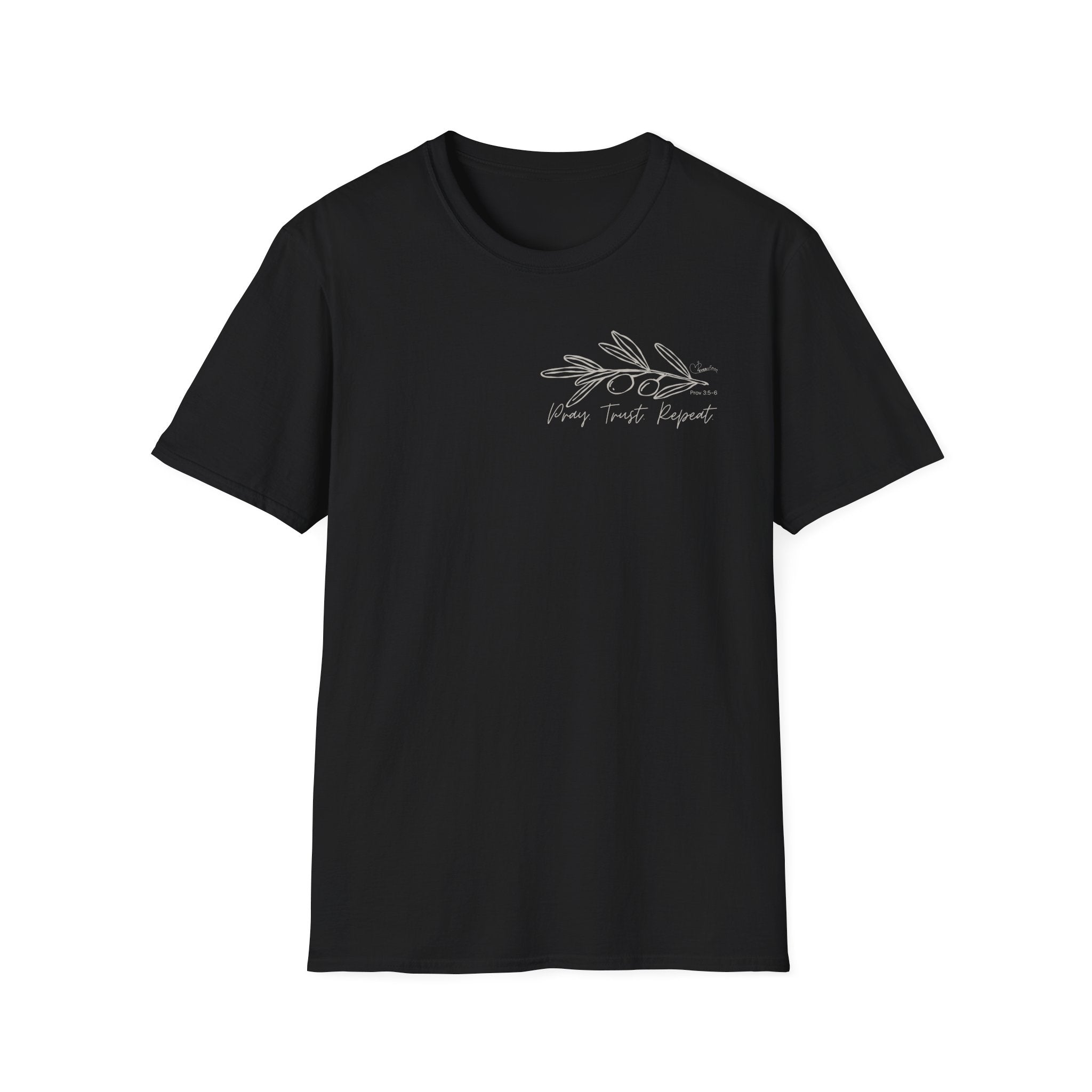 Pray Trust Repeat Cursive Olive - T-Shirt