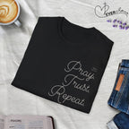 Pray Trust Repeat Cursive Stack - T-Shirt