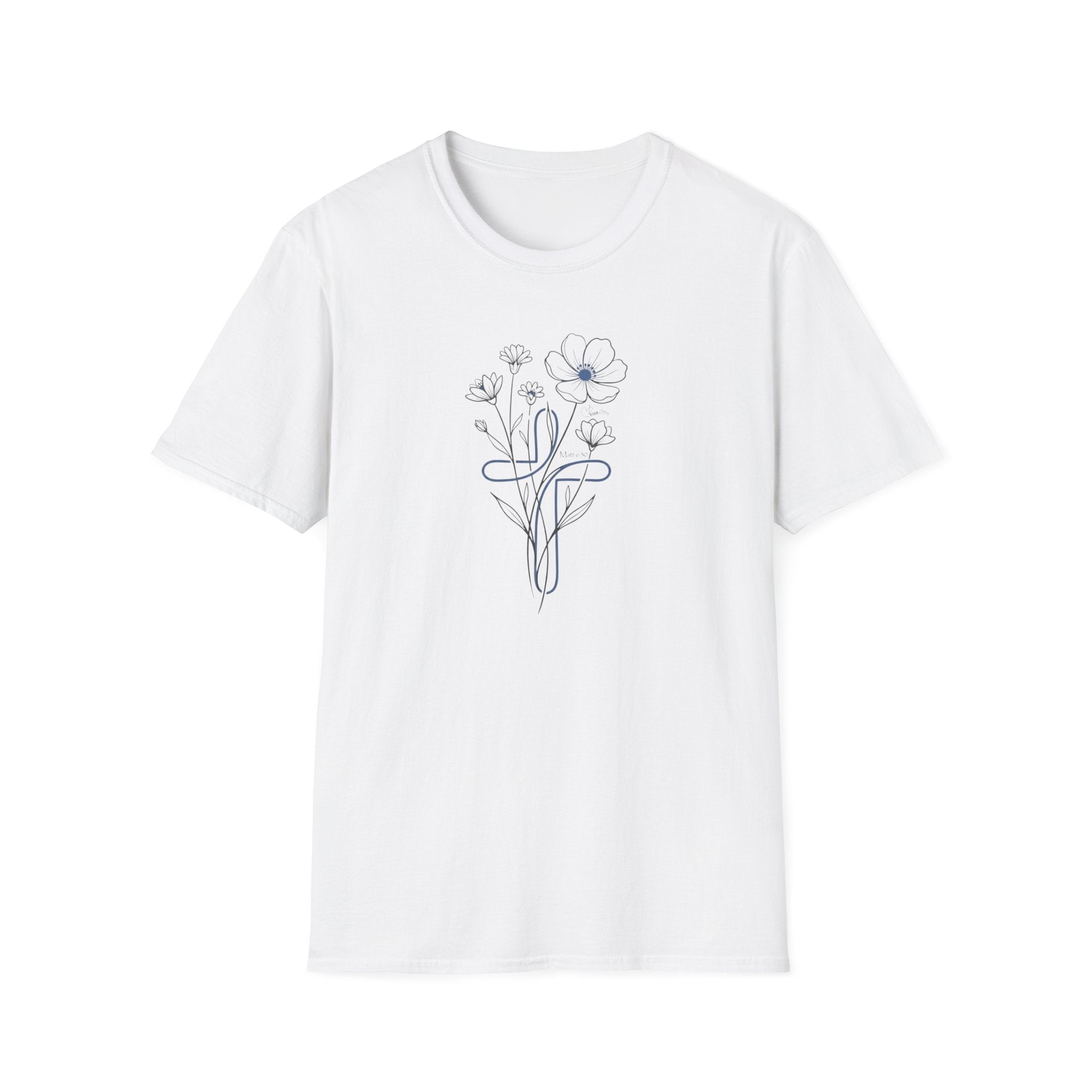 Blue Cross Flowers - T-Shirt