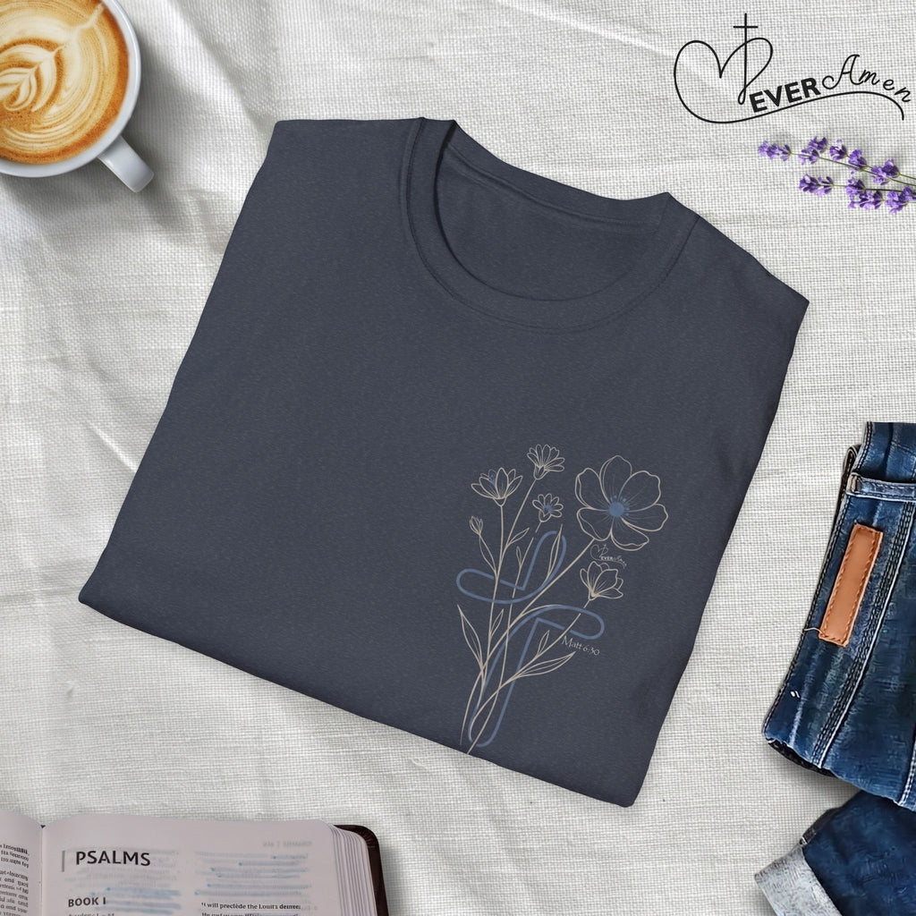 Blue Cross Flowers badge - T-Shirt