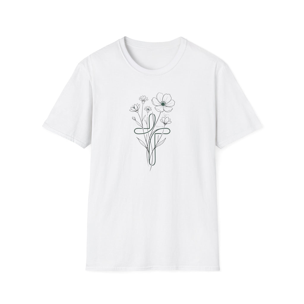 Flowers Green Cross - T-Shirt
